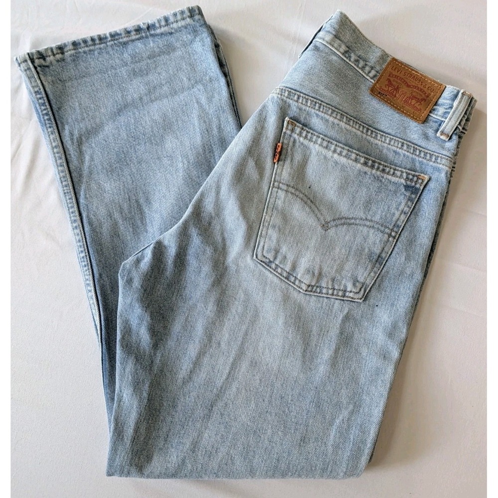 Levi's 517 Orange Tab Cropped Bootcut Jeans Light Wash Womens 29(30)X28
